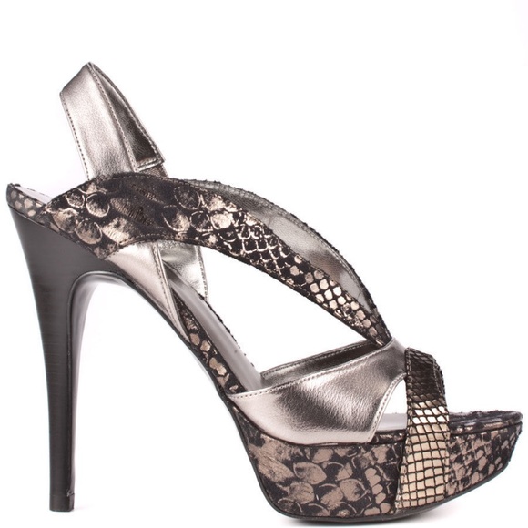 GUESS! NEW WOMEN'S KISSIME PEWTER SYNTHETIC HEELS - Picture 4 of 4